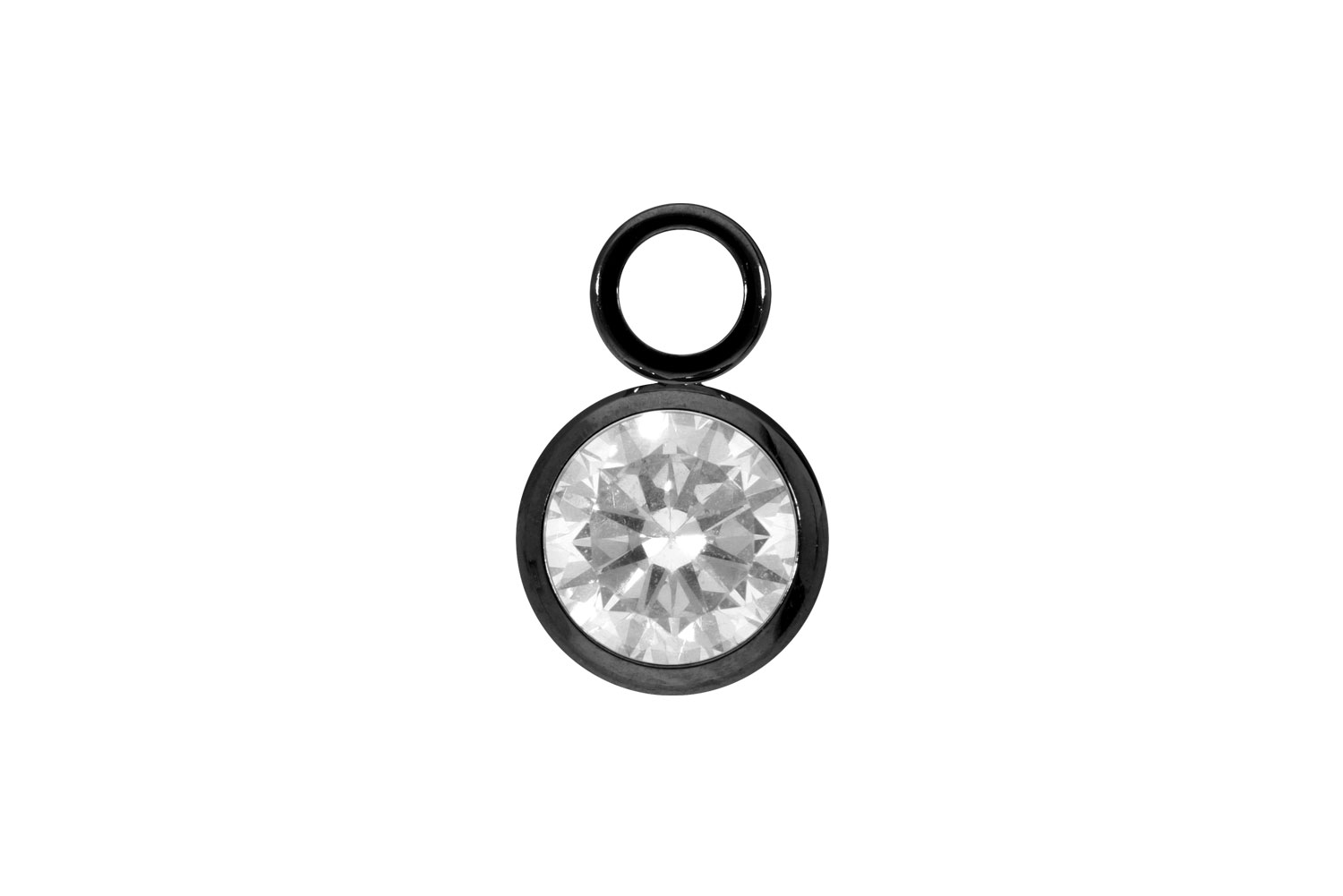Titan Anhänger für Clicker RUNDER KRISTALL von Piercingline